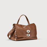 BORSA POSTINA® SMALL IN PELLE LISCIA BROWN SANDALO - Brown Sandalo | Zanellato