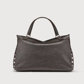 MEDIUM POSTINA® BAG IN SMOOTH LEATHER BROWN CARBONE - Brown Carbone | Zanellato
