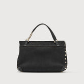 AMORETTO BLACK ETNA SMALL POSTINA® LEATHER BAG | Zanellato