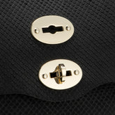 AMORETTO BLACK ETNA SMALL POSTINA® LEATHER BAG | Zanellato