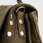POSTINA® S IN GREEN OLIVA GIARAFFA CRINKLED LEATHER | Zanellato