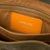 POSTINA® S IN GREEN OLIVA GIARAFFA CRINKLED LEATHER | Zanellato