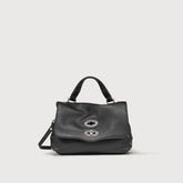 BORSA POSTINA® BABY IN PELLE MARTELLATA BLACK NERO - black nero | Zanellato