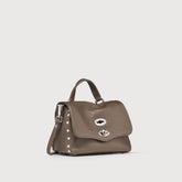 POSTINA® BABY BAG IN HAMMERED LEATHER GREY NOSTALGIA CANAGLIA - Small bags | Zanellato