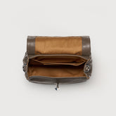 POSTINA® BABY BAG IN HAMMERED LEATHER GREY NOSTALGIA CANAGLIA | Zanellato