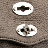 POSTINA® BABY BAG IN HAMMERED LEATHER GREY NOSTALGIA CANAGLIA | Zanellato