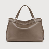 POSTINA® MEDIUM BAG IN HAMMERED LEATHER GREY NOSTRALGIA CANAGLIA | Zanellato