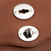 MEDIUM POSTINA® BAG IN HAMMERED LEATHER BROWN CANALETTO - Brown Canaletto | Zanellato