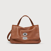 BORSA POSTINA® SMALL IN PELLE MARTELLATA BROWN CANALETTO - Postina® | Zanellato
