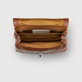 SMALL POSTINA® BAG IN HAMMERED LEATHER BROWN CANALETTO - Brown Canaletto | Zanellato