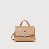 BORSA POSTINA® BABY IN PELLE MARTELLATA BROWN CANTUCCI - Borse in Pelle Martellata | Zanellato