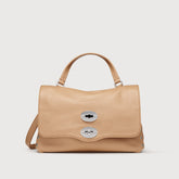 BORSA POSTINA® SMALL IN PELLE MARTELLATA BROWN CANTUCCI - Borse in Pelle Martellata | Zanellato