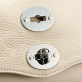 SMALL POSTINA® BAG IN HAMMERED LEATHER BEIGE ALCALINO - Beige Alcalino | Zanellato