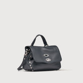 BABY POSTINA® MESSENGER BAG IN TUMBLED LEATHER DARK NAVY - Iconic Bags | Zanellato