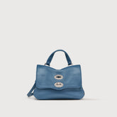 BORSA POSTINA® BABY IN PELLE MARTELLATA BLUE PAVON - Borse Autunno Inverno | Zanellato