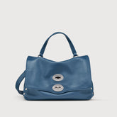 BORSA POSTINA® SMALL IN PELLE MARTELLATA BLUE PAVON - Borse Autunno Inverno | Zanellato