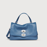 POSTINA® SMALL BAG IN HAMMERED LEATHER, BLUE ELBA ISLAND - Cross Body Bags | Zanellato