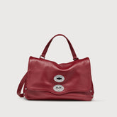 SMALL POSTINA® BAG IN HAMMERED LEATHER RED OPERA - Fall Winter Bags | Zanellato