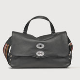 BORSA POSTINA® MEDIUM IN PELLE MARTELLATA BLACK NERO - Borse a Mano | Zanellato