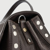 POSTINA® SMALL BAG IN HAMMERED LEATHER BROWN DOLCE AMARO | Zanellato