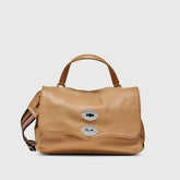 BORSA POSTINA® SMALL IN PELLE MARTELLATA BROWN CANTUCCI - Borse a Mano | Zanellato