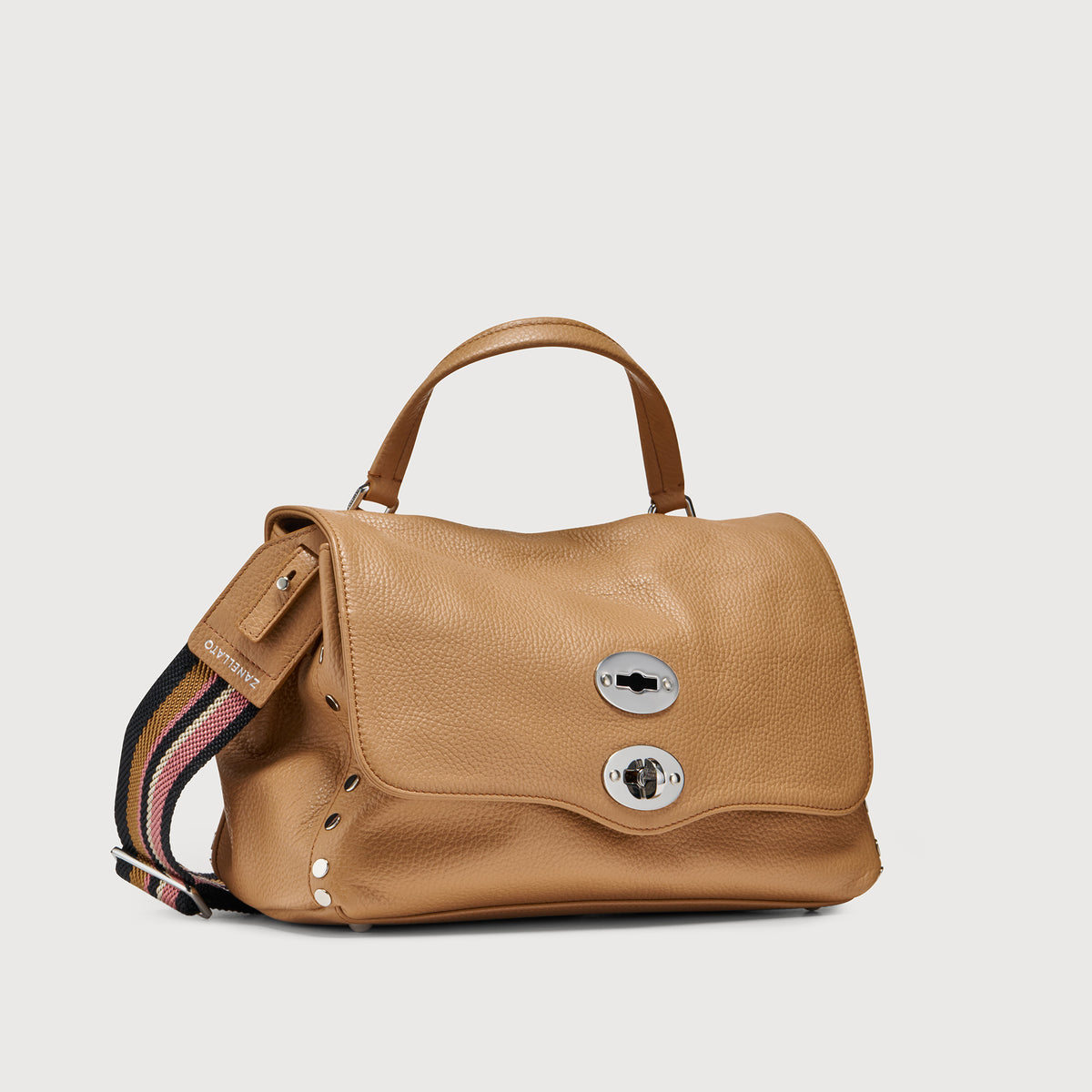 POSTINA® S IN BROWN CANTUCCI HAMMERED LEATHER | Zanellato