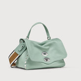 POSTINA® SMALL BAG IN PEPPERMINT GREEN HAMMERED LEATHER | Zanellato