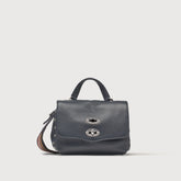 BABY POSTINA® MESSENGER BAG IN TUMBLED LEATHER DARK NAVY - Shoulder Bags | Zanellato