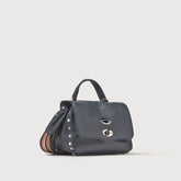 BABY POSTINA® MESSENGER BAG IN TUMBLED LEATHER DARK NAVY - Shoulder Bags | Zanellato