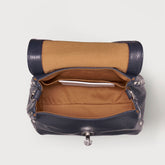 BABY POSTINA® MESSENGER BAG IN TUMBLED LEATHER DARK NAVY | Zanellato