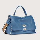 BORSA POSTINA® MEDIUM IN PELLE MARTELLATA BLUE ISOLA D'ELBA - Cross Body Bags | Zanellato