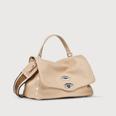 POSTINA® SMALL BAG IN HAMMERED LEATHER PINK ROSE RO | Zanellato