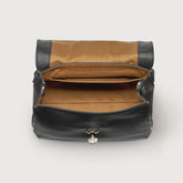 POSTINA® BABY BAG IN SMOOTH BLACK LAVAGNA LEATHER | Zanellato