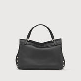 SMALL POSTINA® BAG IN SMOOTH BLACK LAVAGNA LEATHER | Zanellato