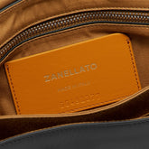 SMALL POSTINA® BAG IN SMOOTH BLACK LAVAGNA LEATHER | Zanellato