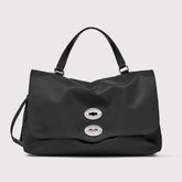 BORSA POSTINA® MEDIUM IN TESSUTO BLACK BELGA - Borse in Pelle e Tessuto | Zanellato