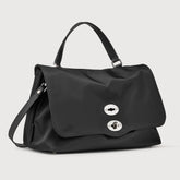 BORSA POSTINA® MEDIUM IN TESSUTO BLACK BELGA - Borse in Pelle e Tessuto | Zanellato