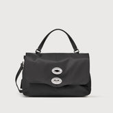 BORSA POSTINA® SMALL IN TESSUTO BLACK BELGA - Borse in Pelle e Tessuto | Zanellato