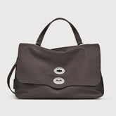 BORSA POSTINA® MEDIUM IN TESSUTO BROWN NOCE DI SORRENTO - Borse in Pelle e Tessuto | Zanellato