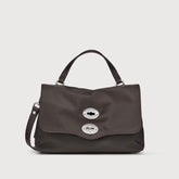 BORSA POSTINA® SMALL IN TESSUTO BROWN NOCE DI SORRENTO - Borse in Pelle e Tessuto | Zanellato