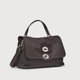 BORSA POSTINA® SMALL IN TESSUTO BROWN NOCE DI SORRENTO - Borse in Pelle e Tessuto | Zanellato