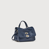 POSTINA® BABY BAG IN CACTUS BLUE GLASS BLOWN LEATHER | Zanellato