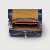 POSTINA® BABY BAG IN CACTUS BLUE GLASS BLOWN LEATHER | Zanellato