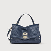 POSTINA® SMALL BAG IN CACTUS BLUE GLASS BLOWN LEATHER | Zanellato