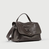 POSTINA® S IN BROWN ESPRESSO PRINTED LEATHER | Zanellato