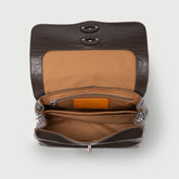 POSTINA® S IN BROWN ESPRESSO PRINTED LEATHER | Zanellato