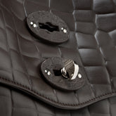POSTINA® S IN BROWN ESPRESSO PRINTED LEATHER | Zanellato