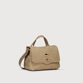 BABY POSTINA® MESSENGER BAG IN NUBUCK LEATHER GREY VOLTOLINA - Nubuck Leather Bags | Zanellato
