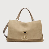 BORSA POSTINA® MEDIUM IN PELLE NABUK GREY VOLTOLINA - Borse Autunno Inverno | Zanellato