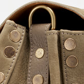 MEDIUM POSTINA® MESSENGER BAG IN NUBUCK LEATHER GREY VOLTOLINA | Zanellato